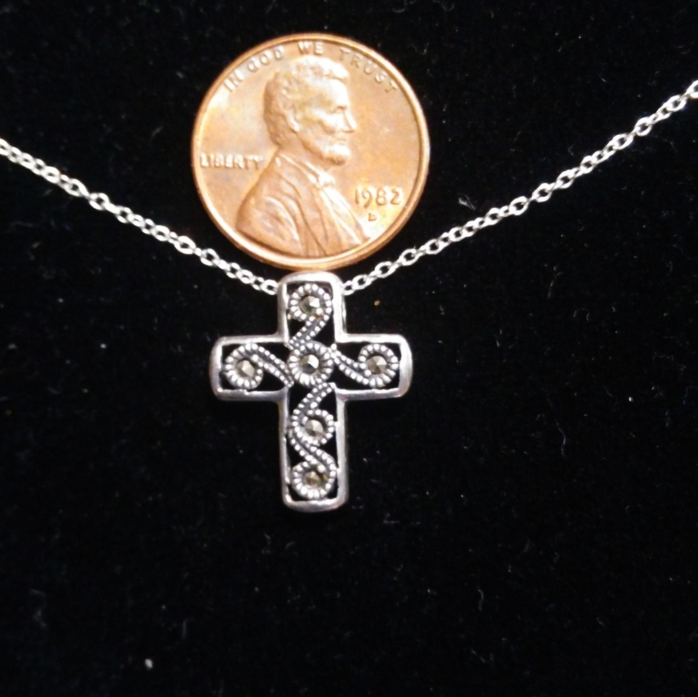 Sterling silver cute little cross necklace
